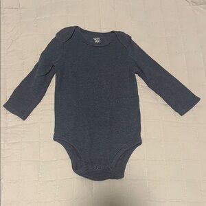 Carters Long-Sleeve Ribbed One-Piece Bodysuit for Kids - Navy (9 months)